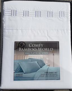 Comfy Bamboo World 4 Piece Queen Sheet Set.
