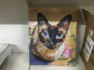 Cat Canvas Art, 20" x 16".