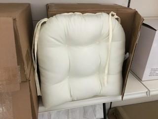 Lot of (6) Dining Chair Cushions with Ties, Ivory.
