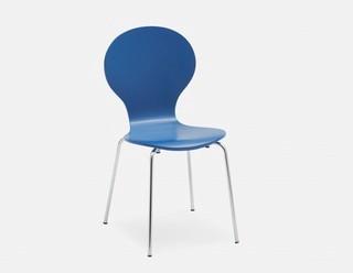 Birch Bentwood Chair, Blue. 