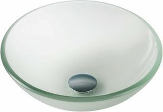14" Frosted Glass Vessel Sink. 