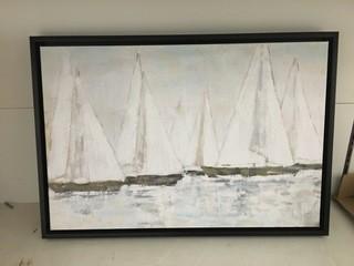 Framed Sail Boat Canvas, 26" x 18"