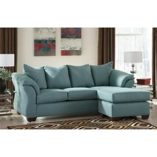Signature Design by Ashley Darcy Sofa with Chaise, Sky.