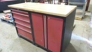 Tool Box, 
56 inch wide x 25 inch deep x 37 inch high, 5 drawers w/ cabinet