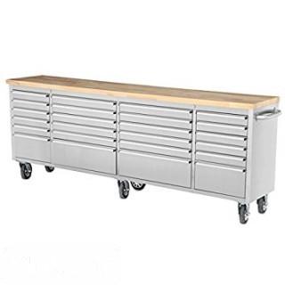 96" Stainless Steel 24 Drawer Tool Chest 
