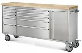 72" Stainless Steel 10 Drawer Tool Chest 
