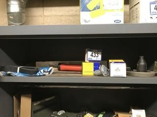 Quantity of Fan Belts, Trailer Plugs, Flashlight And Metal.