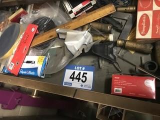Quantity of Office Supplies, Burner Tips, 6' Vinyl Pad.