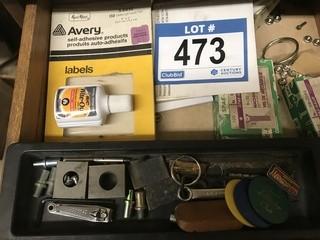 Quantity of Hex Nuts, Machine Screws, Office Paper Pads.