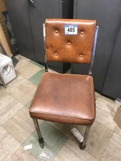Vinyl And Metal Rolling Chair.