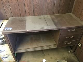 19" X 50" X 31" H 2 Drawer Wood Cabinet.