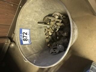 Vintage Mil Pail W/Quantity of Valves.