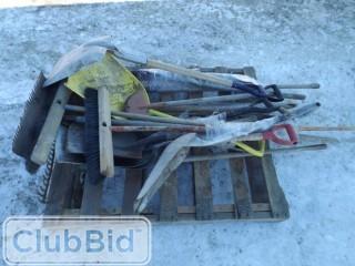 Lot of Assorted Shovels, Brooms & Garden Tools 
