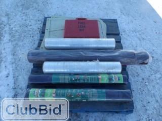 Lot of Poly Wrap, Weed Fabric, Fuel Leak Kit, Etc. 
