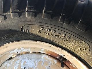 3 X Vintage 16" - 5-Hole Ford Rims And Tires.