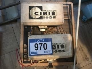 2 x Cibie Iode Fog lights and white whip antenna