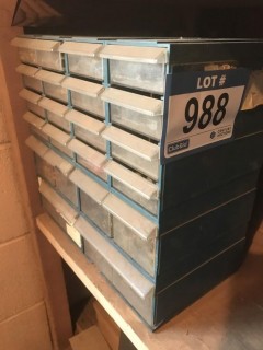 Plastic Cabinet with Quantity of Brass Fittings and Electrical Parts