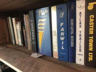 Quantity of Vintage Parts Binders, Catalogs and Welding/Forging Design Books