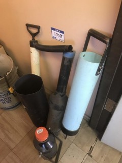Quantity of Hand Made Quench Tank with Peg Plastic Flask, Pump and Vacuum Head