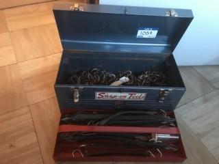 Metal Tool box with Bungee Straps and Chain