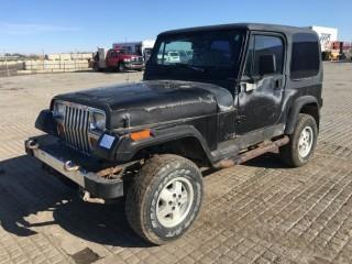 1994 Jeep Wrangler 4x4 Jeep c/w 4 Cyl, 5 Spd, Removable Hard Top. Showing 249,891 Kms. S/N 1J4FY19P0RP415052.