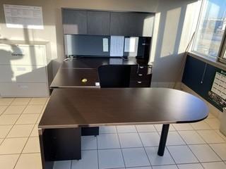 L- Shaped Office Desk C/w  Table and  Hutch 