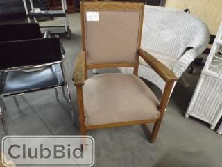 Wood & Fabric Accent Chair 
