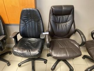 Qty Of (2) Leather Task Chairs