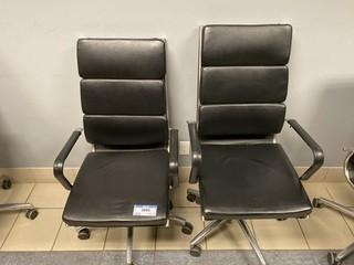 Qty Of (2) Leather Task Chairs 