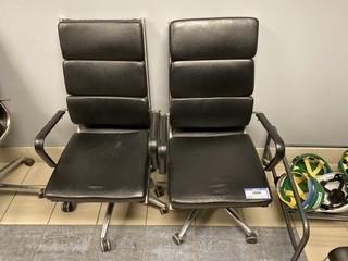 Qty Of (2) Leather Task Chairs