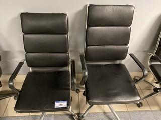Qty Of (2) Leather Task Chairs
