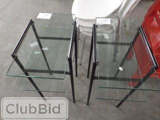 Qty of (2) Metal & Glass Side Tables 
