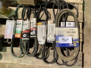 Qty Of Assorted Drive Belts and Pulley Belts