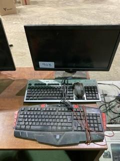 HP Monitor C/w (2) Keyboards And Mouse