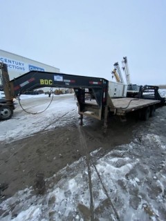 UNIT 743 2008 Double A flat deck trailer;8-ft wide x 16-ft long mounted on tandem axles w/ gooseneck hitch. SN  2DAHC62118T008857
