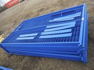 New and Unused 10'x6' Blue Construction Fence, 20 Panels, 200 Linear Feet