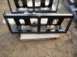 New and Unused Bale Spear Skid Steer Attachment 2"x32" Bottoms, 1"x48" Top