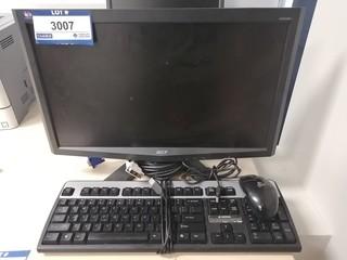 Acer X23011 Monitor C/w HP Keyboard And Mouse