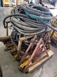 Metal Bin C/w Assorted Pipe And Hoses