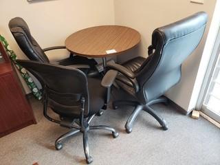 Round Table C/w (3) Task Chairs