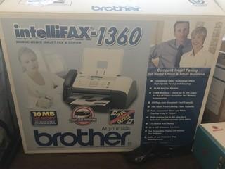 Unused Brother IntelliFAX 1360 Compact Injet Copier/Fax (in original box).
