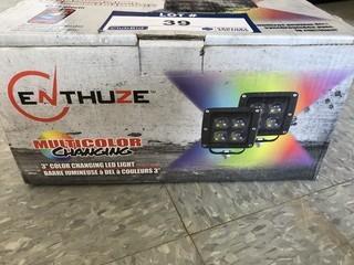 Enthuze Multi Color LED  Pods (3in), PN EZ MC-DF/DS, (New)