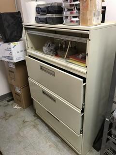 4 Compartment Filing Cabinet, (Contents Included)