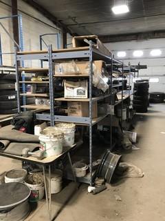 Metal Shelving Unit, Approx. 21ft x 4ft x 6ft , c/w contents 