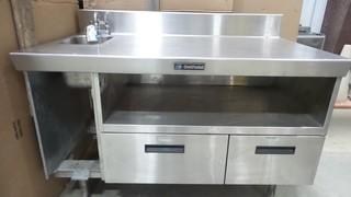 60" Stainless Steel Table with Hand sink and Drawer