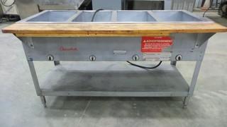 Duke 4 Well Electric Steam Table with Wooden Cutting Board, Model#E304