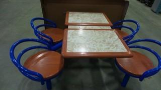 (2) Tables With 4 Chairs Built In