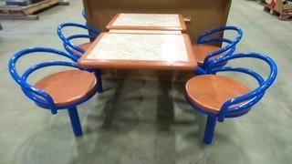 (2) Tables With 4 Chairs Built In