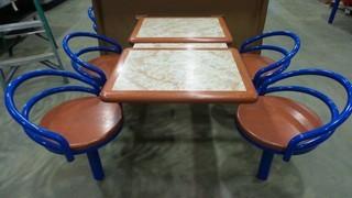 (2) Tables With 4 Chairs Built In