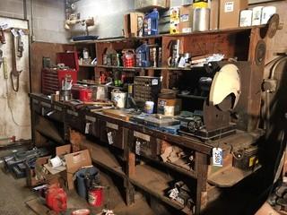 34" x 12" x 66" Work Bench (contents not included). 